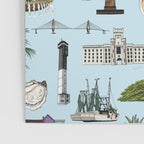 Charleston South Carolina Pattern - Blue Poster Gallery Image 3