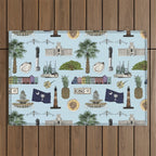 Charleston South Carolina Pattern - Blue Outdoor Rug Gallery Image 1