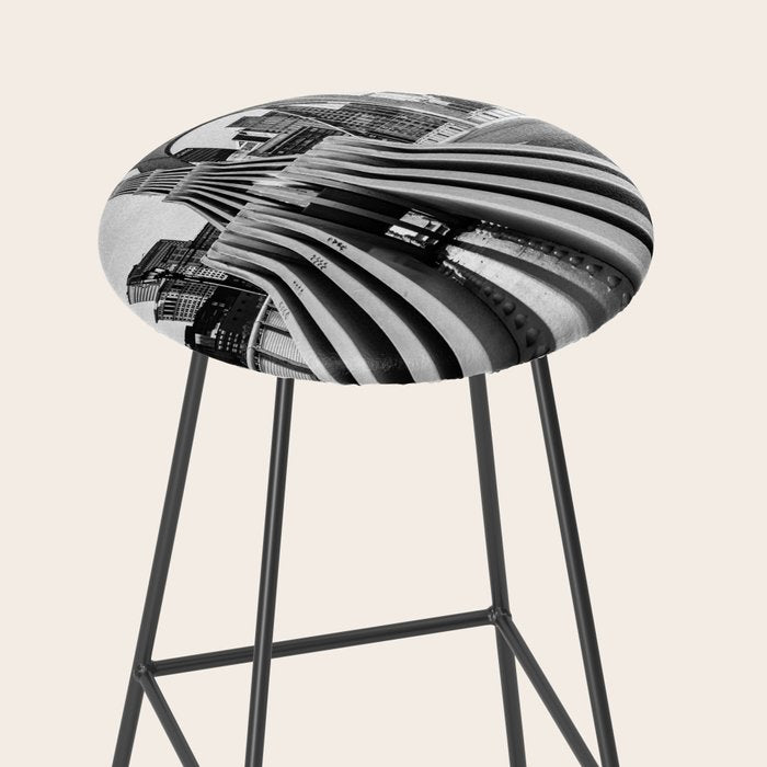 Pittsburgh Pennsylvania Steel City Skyline Bridge Black White Print Stool Gallery Image 2