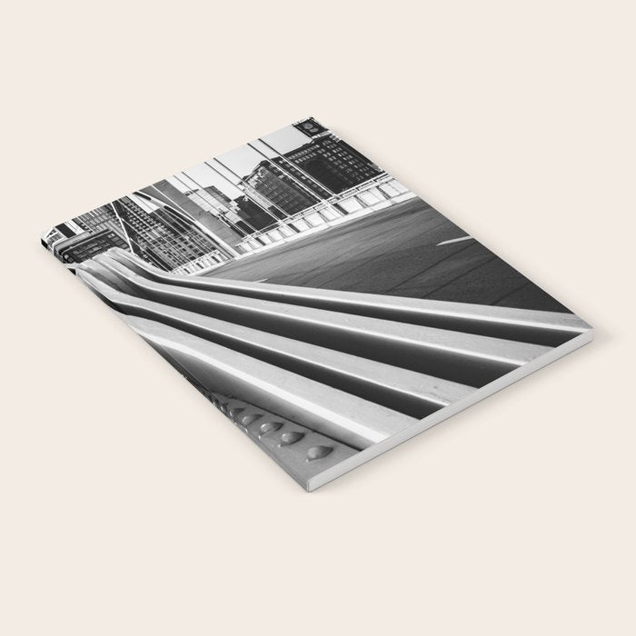 Pittsburgh Pennsylvania Steel City Skyline Bridge Black White Print Notebook Gallery Image 1