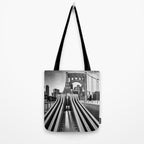 Pittsburgh Pennsylvania Steel City Skyline Bridge Black White Print Tote Bag Gallery Image 2