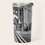Pittsburgh Pennsylvania Steel City Skyline Bridge Black White Print Travel Mug Gallery Image 2