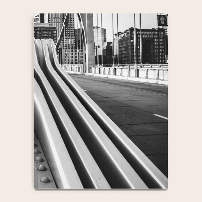 Pittsburgh Pennsylvania Steel City Skyline Bridge Black White Print Notebook Gallery Image 4