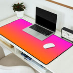 Hot Magenta Pink and Orange Trendy Ombre Desk Mat Gallery Image 2