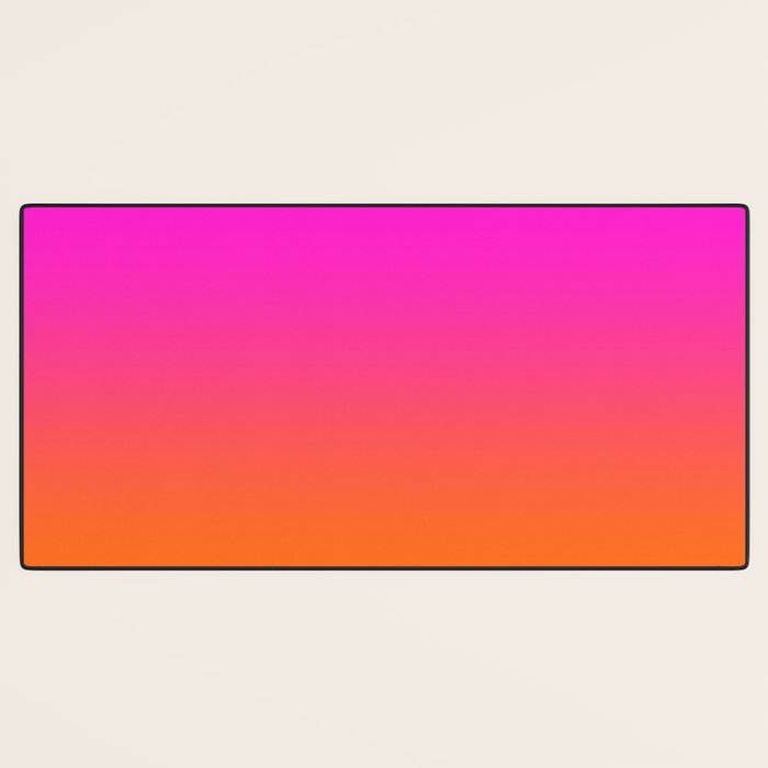 Hot Magenta Pink and Orange Trendy Ombre Desk Mat Gallery Image 3
