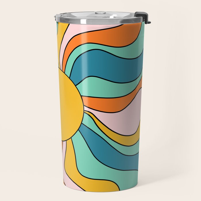 Retro 70s Colorful Sunshine Travel Mug Gallery Image 2