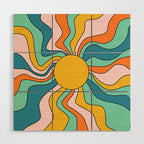 Retro 70s Colorful Sunshine Wood Wall Art Gallery Image 1