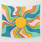 Retro 70s Colorful Sunshine Wall Tapestry Gallery Image 4
