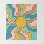 Retro 70s Colorful Sunshine Throw Blanket Gallery Image 2