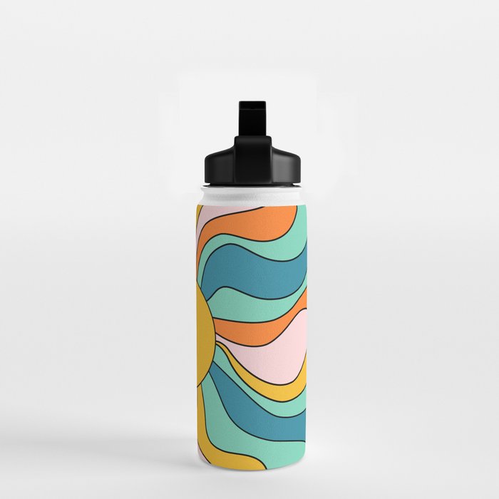 Retro 70s Colorful Sunshine Water Bottle Gallery Image 2