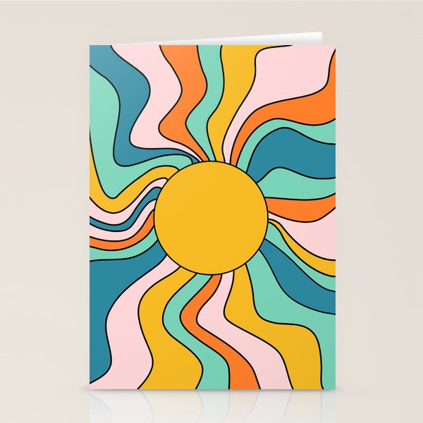 Retro 70s Colorful Sunshine Stationery Card Gallery Image 2