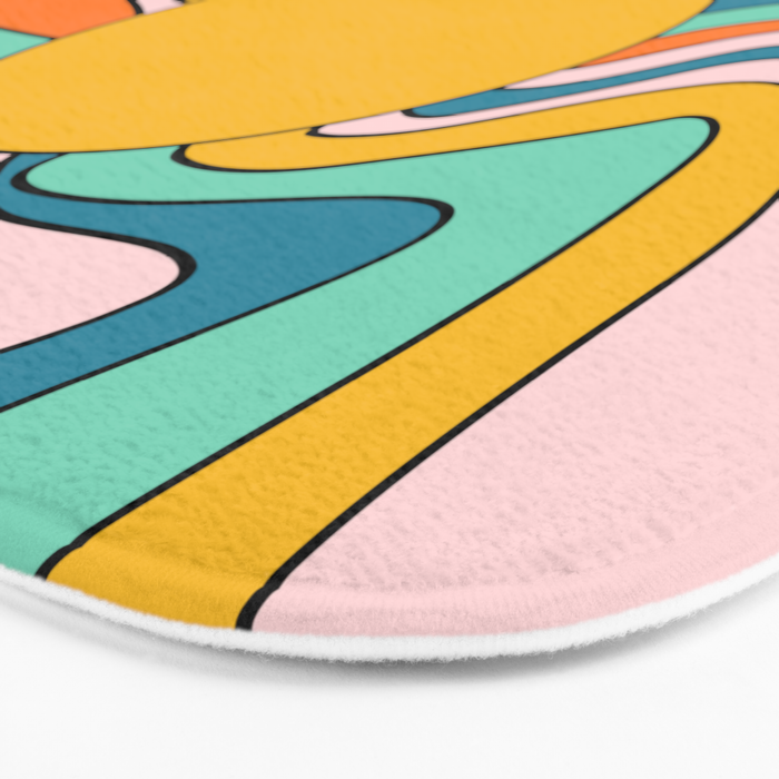 Retro 70s Colorful Sunshine Bath Mat Gallery Image 3