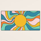 Retro 70s Colorful Sunshine Desk Mat Gallery Image 3