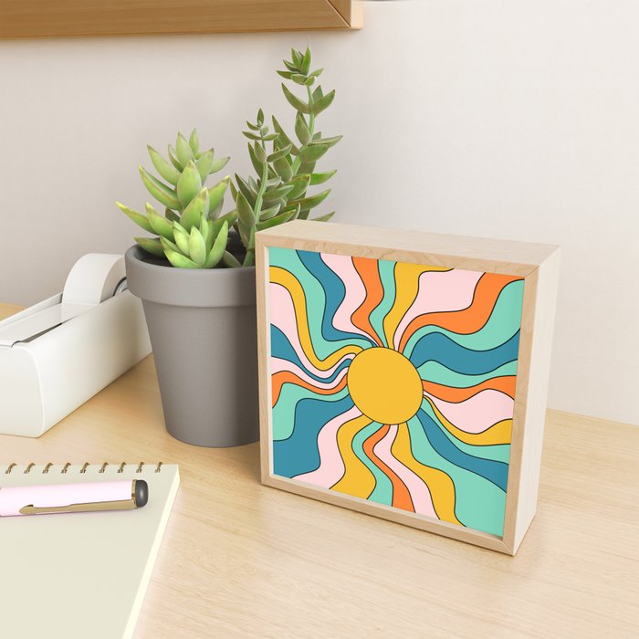 Retro 70s Colorful Sunshine Mini Art Print Gallery Image 2