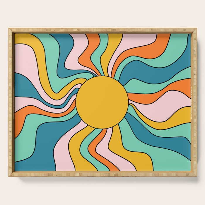 Retro 70s Colorful Sunshine Serving Tray Gallery Image 1