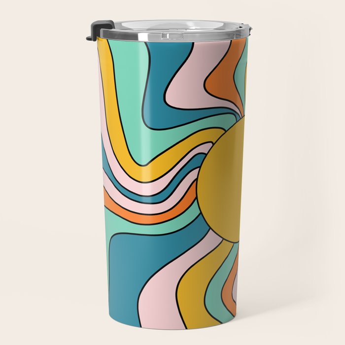 Retro 70s Colorful Sunshine Travel Mug Gallery Image 3