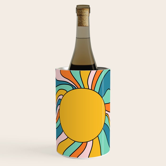 Retro 70s Colorful Sunshine Wine Chiller Gallery Image 1