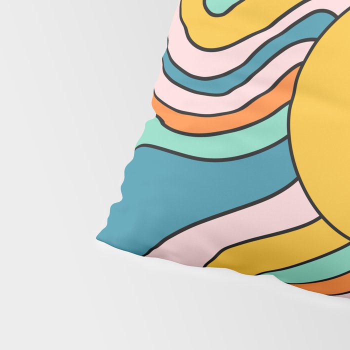 Retro 70s Colorful Sunshine Pillow Sham Gallery Image 4