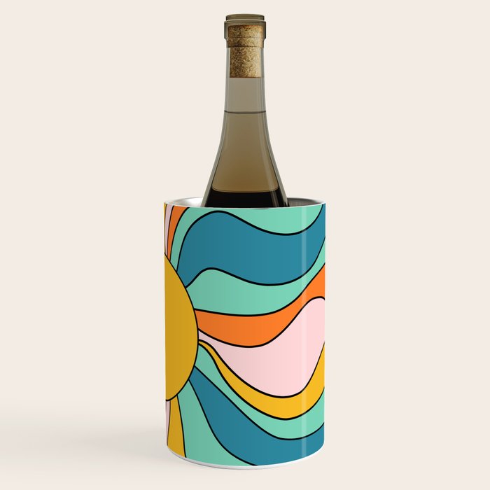 Retro 70s Colorful Sunshine Wine Chiller Gallery Image 3
