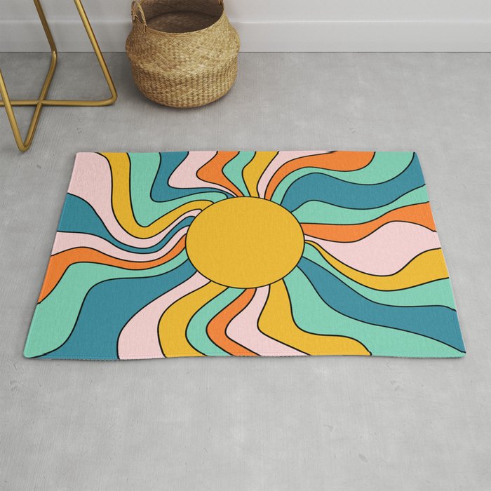 Retro 70s Colorful Sunshine Rug Gallery Image 1