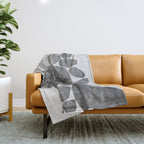 Balancing / Gray on White Throw Blanket Gallery Image 1