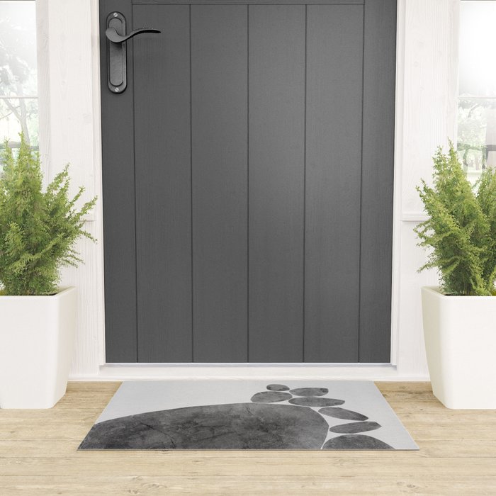 Balancing / Gray on White Welcome Mat Gallery Image 3