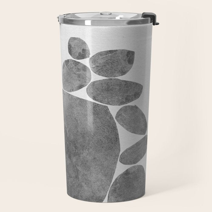 Balancing / Gray on White Travel Mug Gallery Image 2