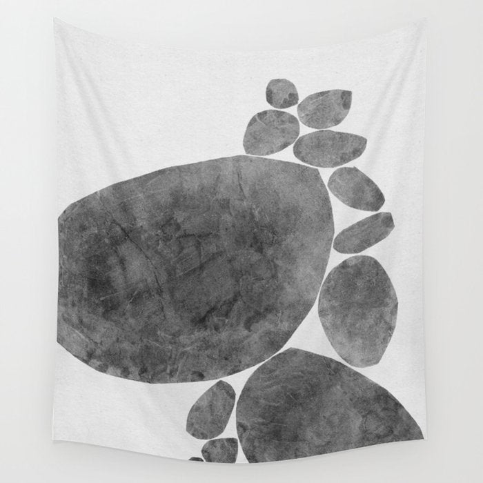 Balancing / Gray on White Wall Tapestry Gallery Image 4