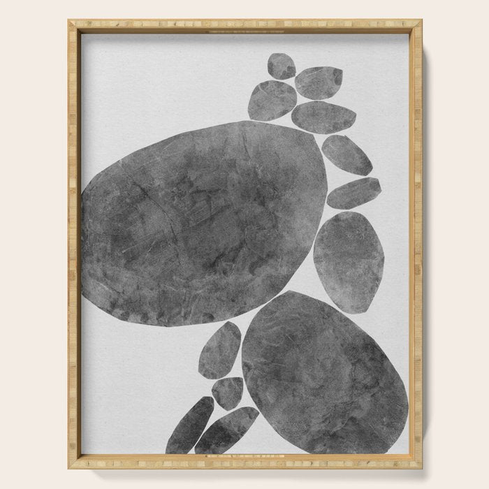 Balancing / Gray on White Serving Tray Gallery Image 1