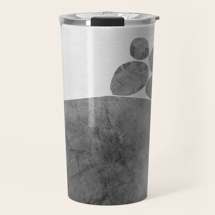 Balancing / Gray on White Travel Mug Gallery Image 1