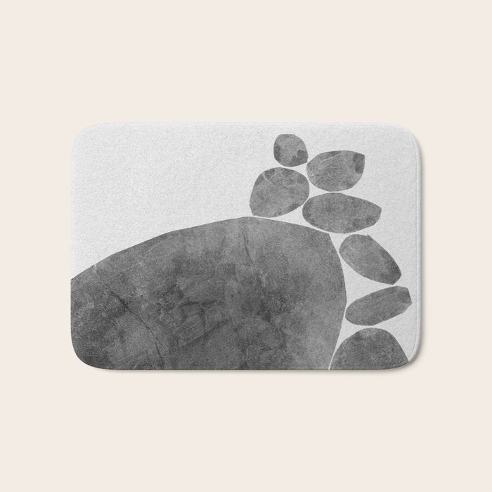 Balancing / Gray on White Bath Mat Gallery Image 1