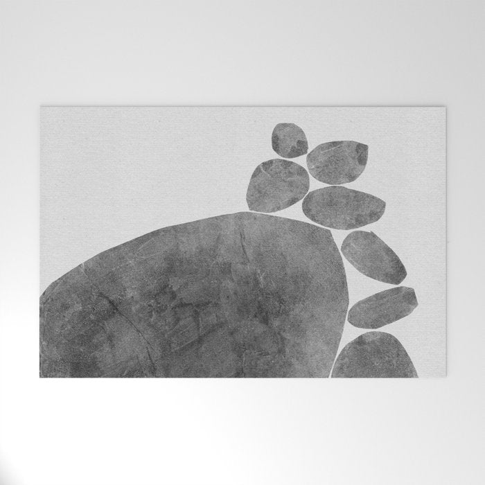 Balancing / Gray on White Welcome Mat Gallery Image 1