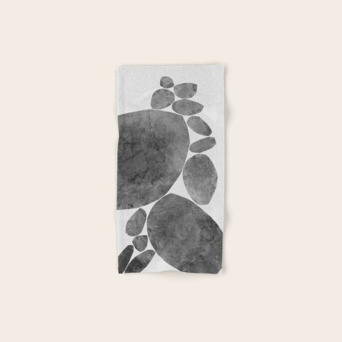 Balancing / Gray on White Bath Towel Gallery Image 1