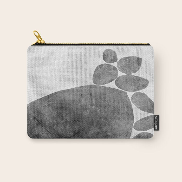 Balancing / Gray on White Carry All Pouch Gallery Image 1