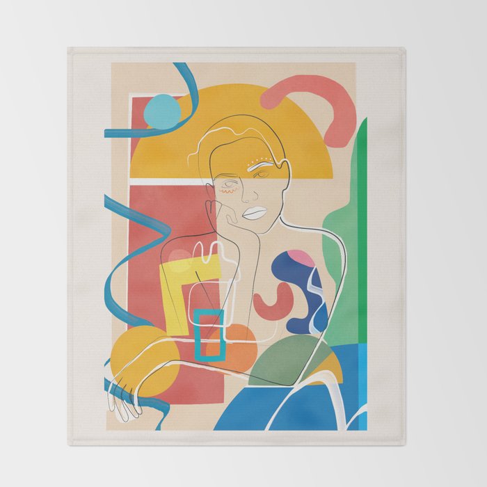 Abstract Woman 10 Throw Blanket Gallery Image 2