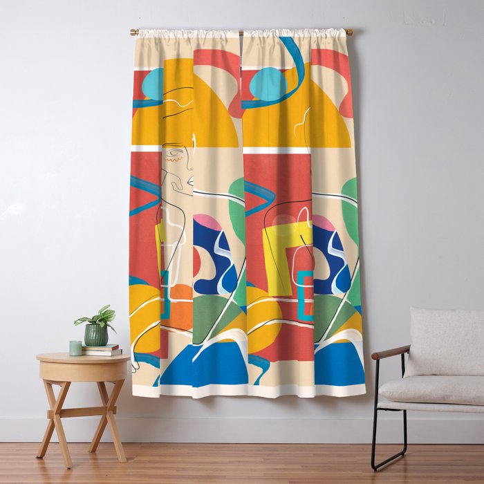 Abstract Woman 10 Window Curtain Gallery Image 5