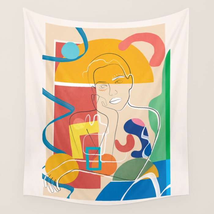 Abstract Woman 10 Wall Tapestry Gallery Image 1