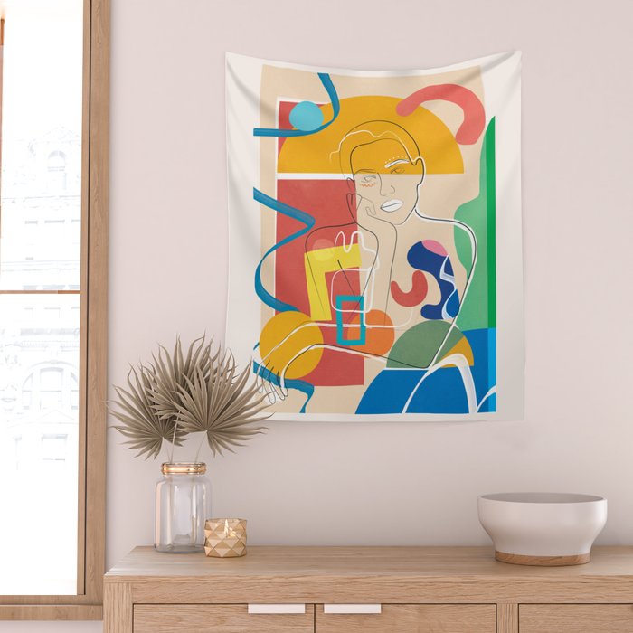 Abstract Woman 10 Wall Tapestry Gallery Image 2