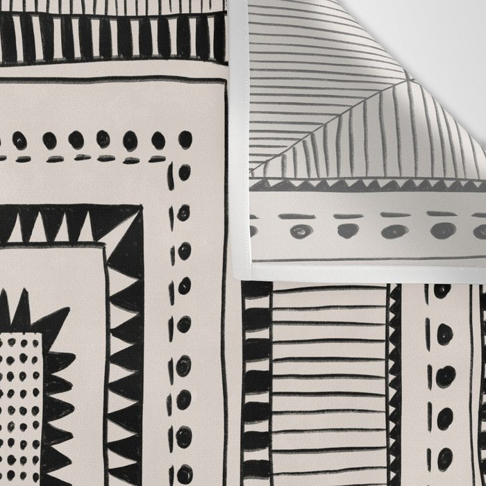 Black & White Symmetrical Pattern #2 Wall Tapestry Gallery Image 3