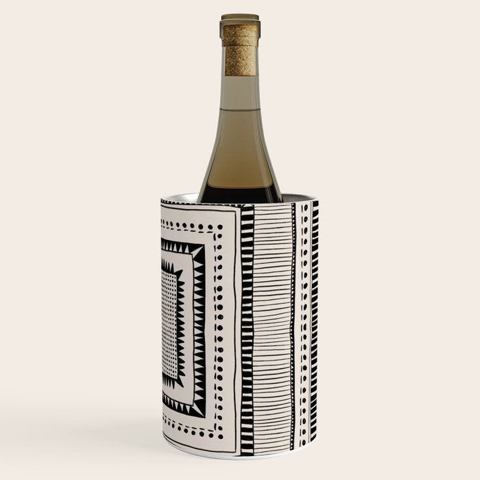 Black & White Symmetrical Pattern #2 Wine Chiller Gallery Image 3