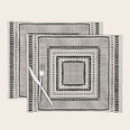 Black & White Symmetrical Pattern #2 Placemat Gallery Image 1