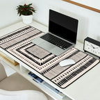 Black & White Symmetrical Pattern #2 Desk Mat Gallery Image 2