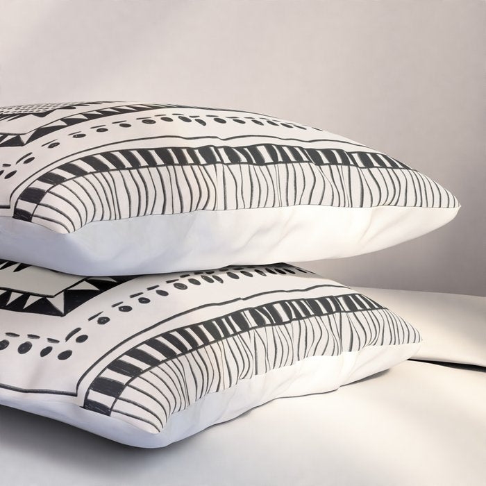 Black & White Symmetrical Pattern #2 Pillow Sham Gallery Image 3