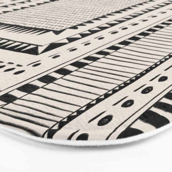 Black & White Symmetrical Pattern #2 Bath Mat Gallery Image 3