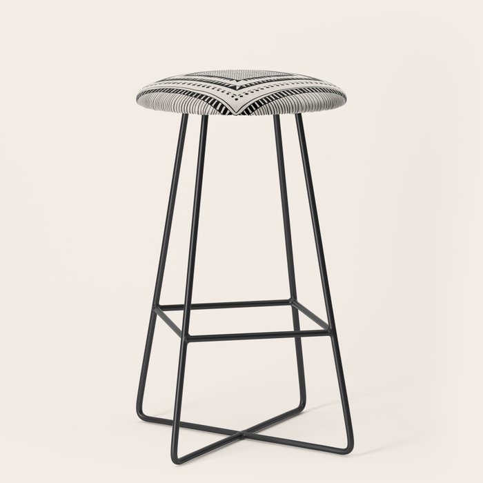 Black & White Symmetrical Pattern #2 Stool Gallery Image 1