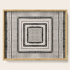Black & White Symmetrical Pattern #2 Serving Tray Gallery Image 1