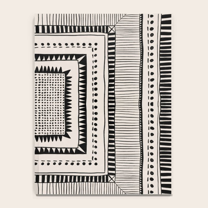 Black & White Symmetrical Pattern #2 Notebook Gallery Image 4