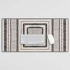 Black & White Symmetrical Pattern #2 Desk Mat Gallery Image 1