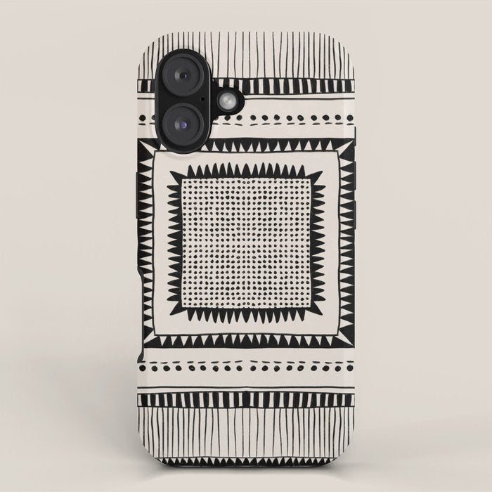 Black & White Symmetrical Pattern #2 iPhone Case Gallery Image 1