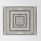 Black & White Symmetrical Pattern #2 Throw Blanket Gallery Image 2